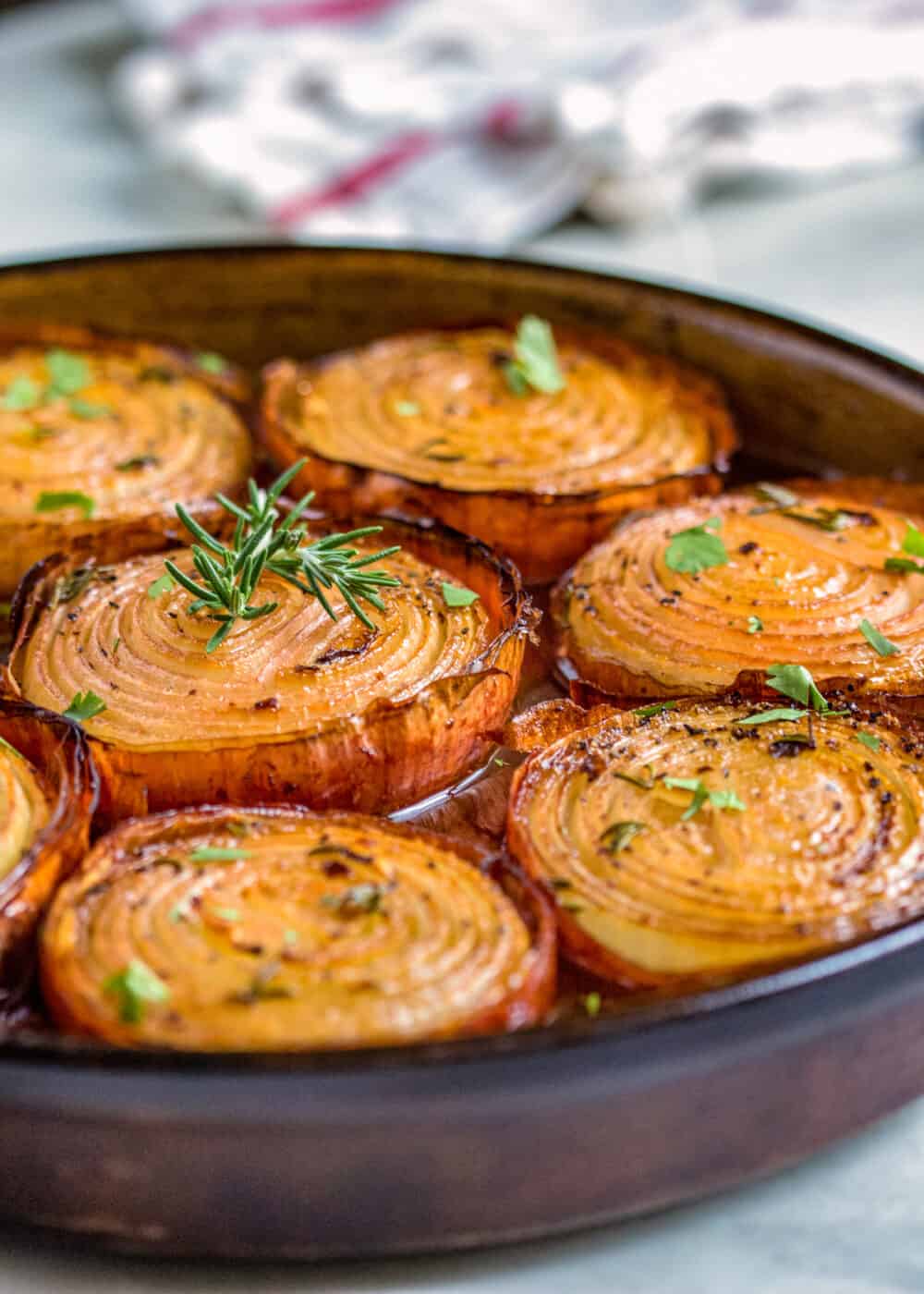 caramelized vidalias in baking dish