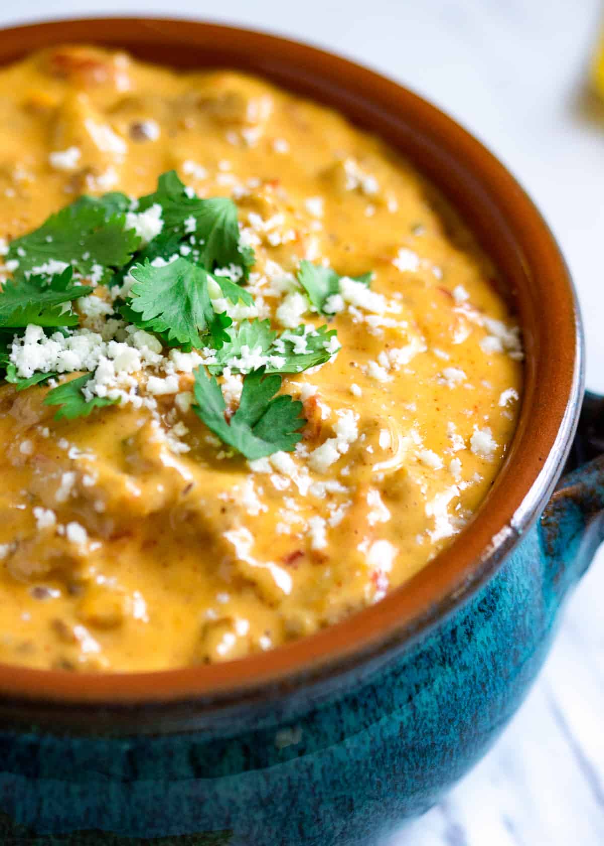 bowl with Beef Queso Dip Recipe