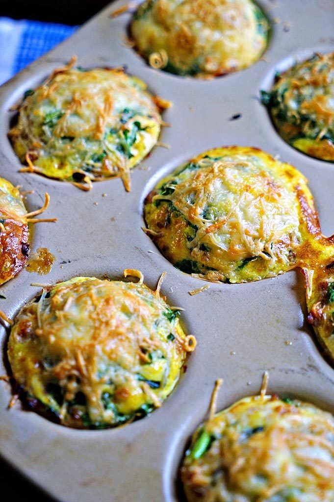 baked Omelet Muffins with Spinach and Parmesan