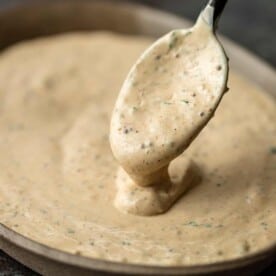 close up image: creamy Cajun remoulade