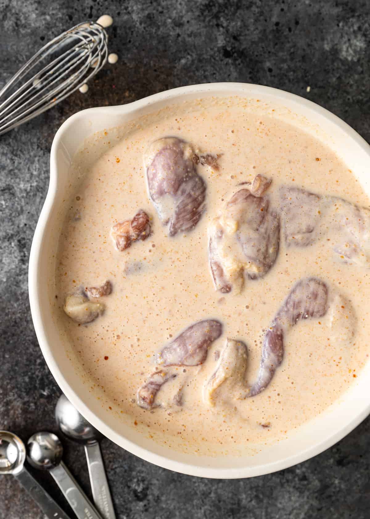 coating chicken in batter