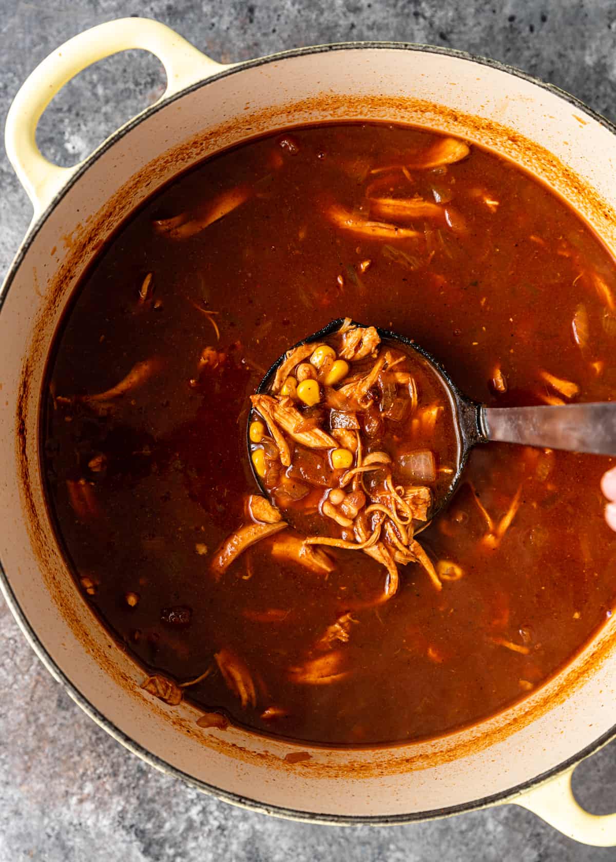 pot with Chicken Tortilla Soup