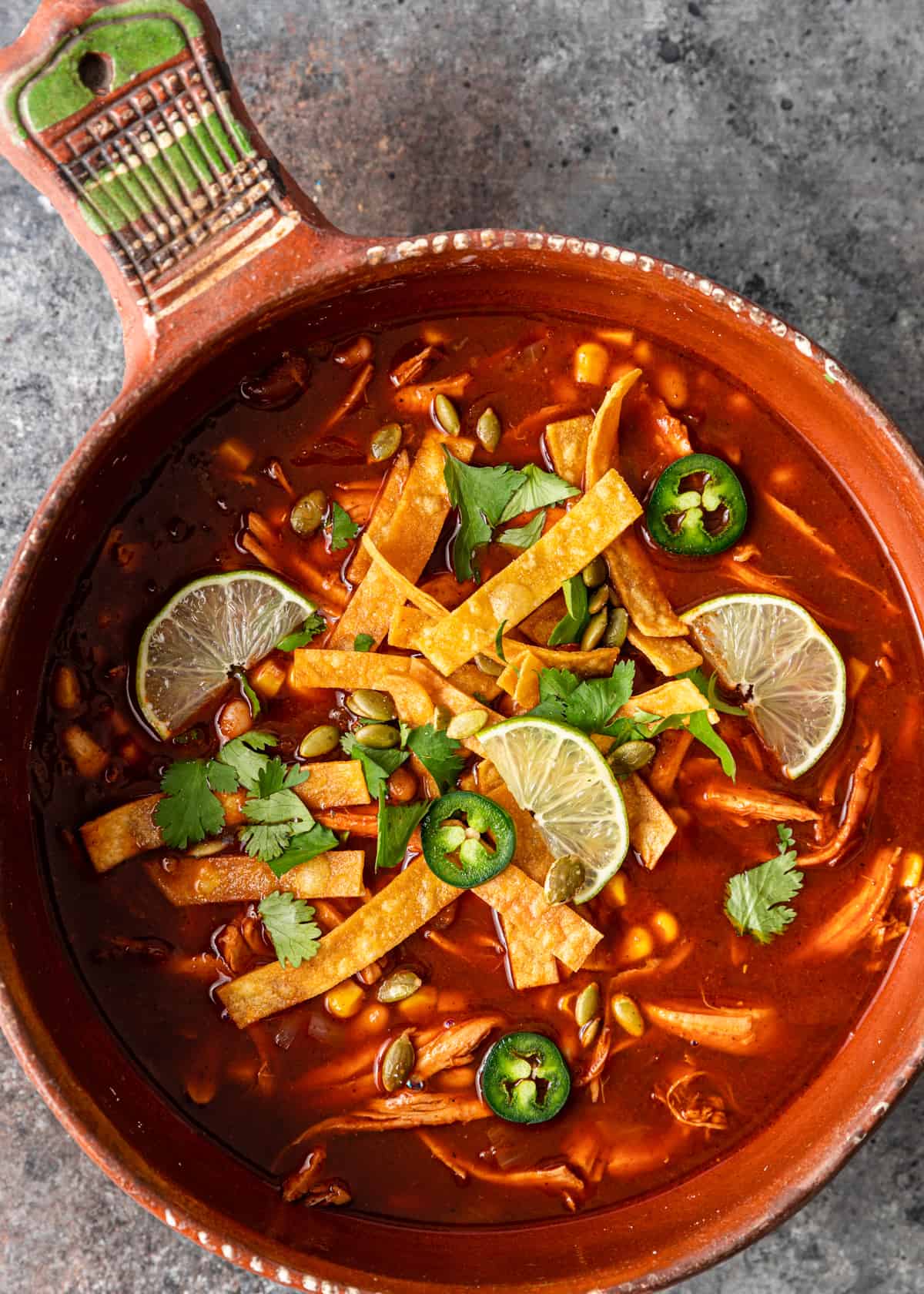 bowl with Chicken Tortilla Soup