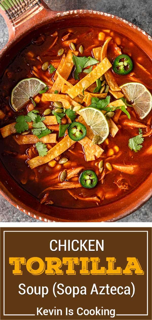 overhead shot of Chicken Tortilla Soup