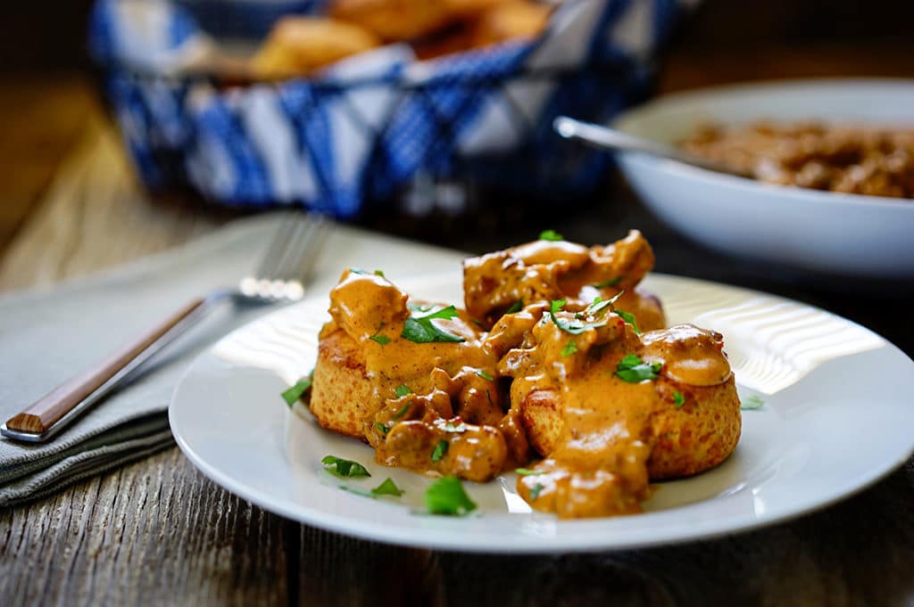 Chipotle Cheddar Biscuits with Chorizo Sausage Gravy. www.keviniscooking.com