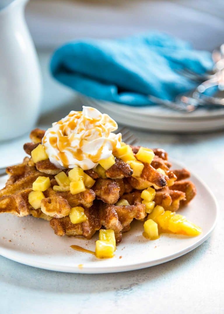 Churro Waffles on plate