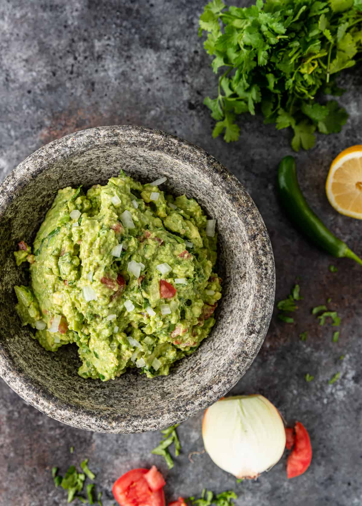 overhead shot of Authentic Guacamole Recipe