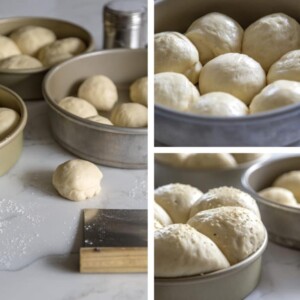 prep shot of Gramma's Potato Rolls dough rising