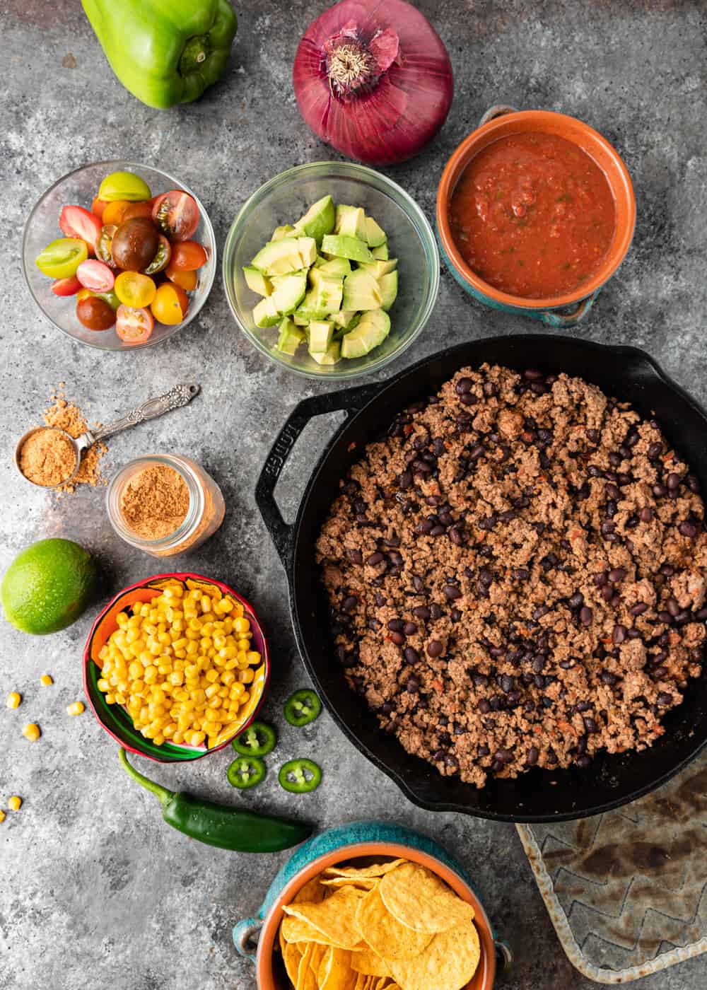 ingredients to make a taco salad