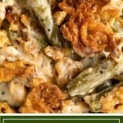 green beans in cream sauce with fried onion