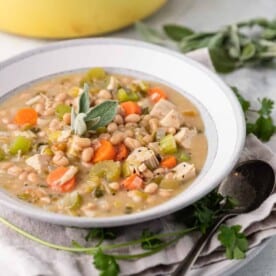 close up of green chili chicken soup