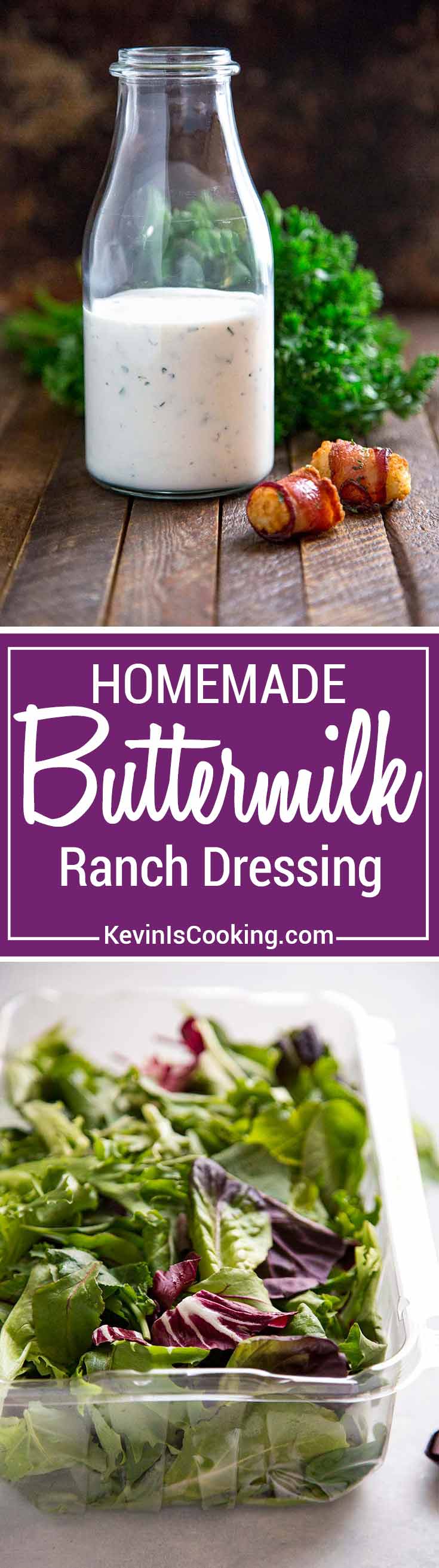 Bottle of homemade ranch dressing ready to serve