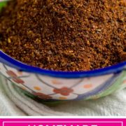 titled image shows bowl of homemade chili seasoning