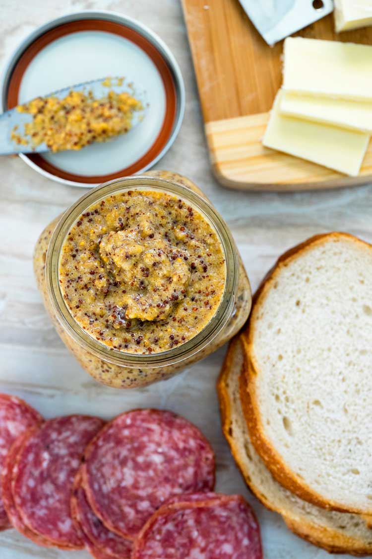 This Whole Grain Mustard is super easy to make, you know what goes in it and probably have everything in your pantry. With beer to bump up the flavor! www.keviniscooking.com