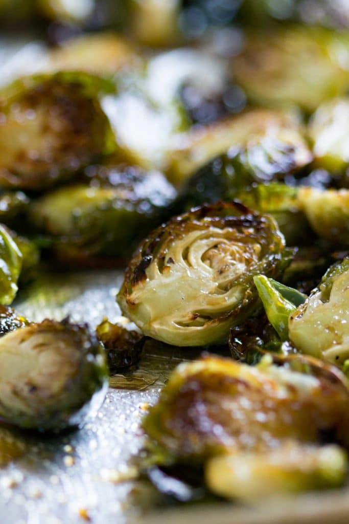 honey balsamic roasted brussel sprouts