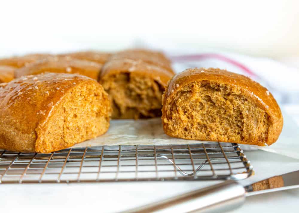 slider buns on cooling rack