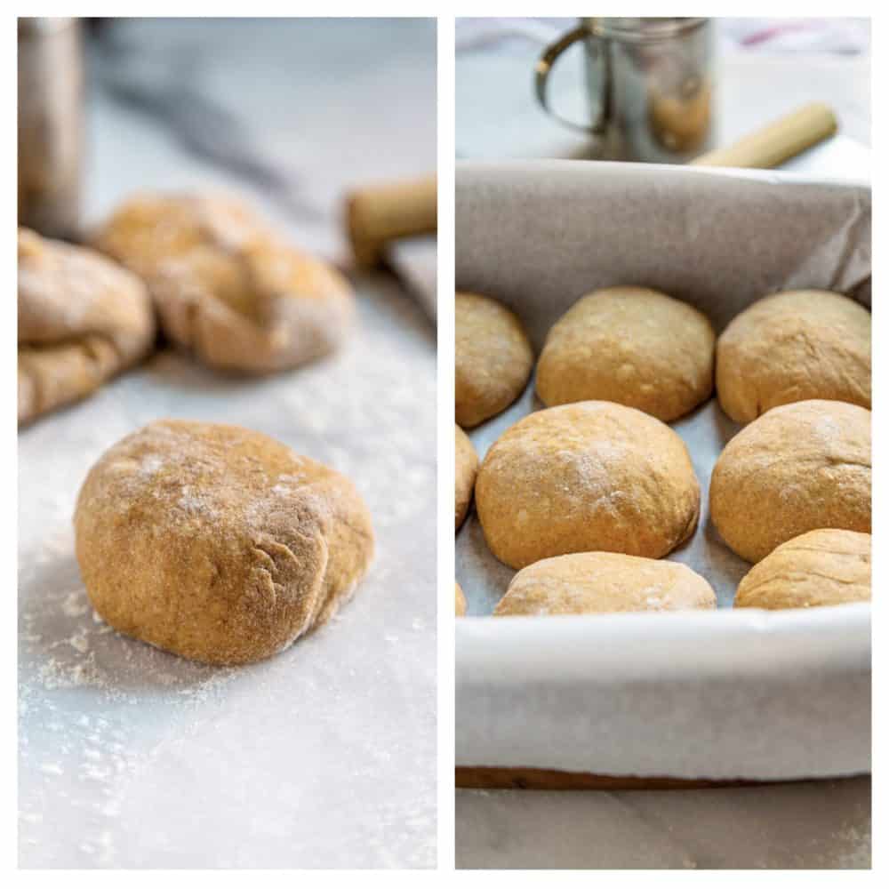 photo collage: making yeast roll recipe