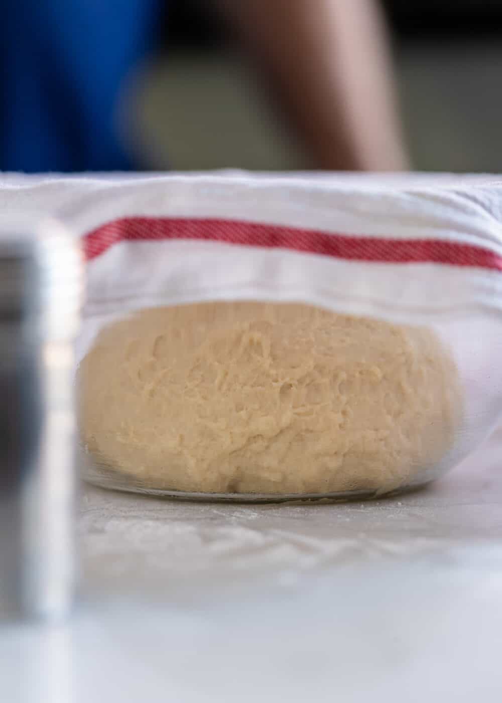 dough rising in bowl