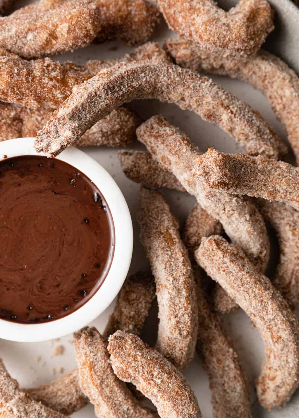 churros with a side of chocolate sauce