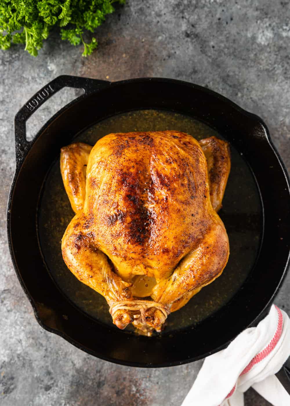 overhead: oven roasted chicken