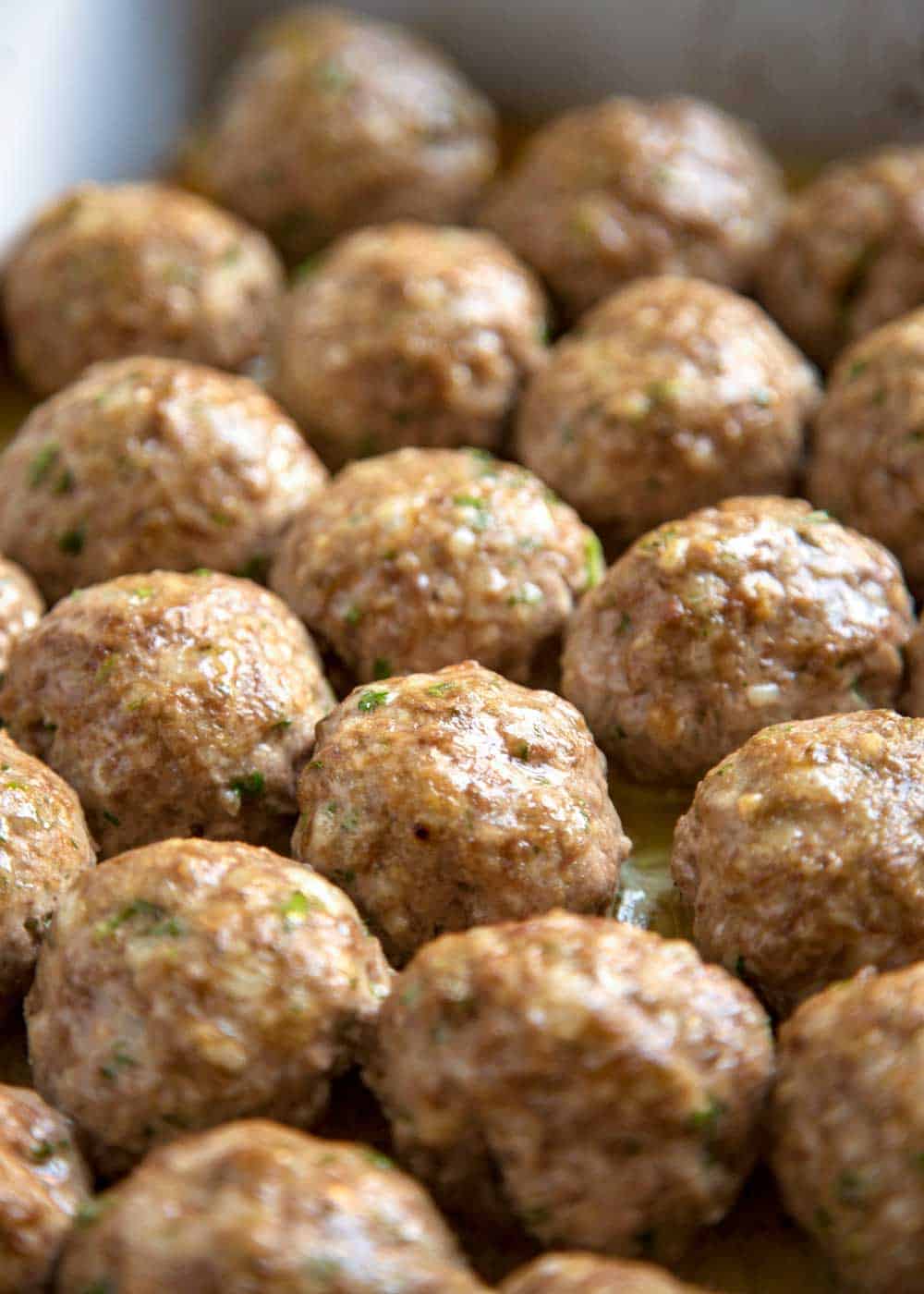 cooked beef meatballs