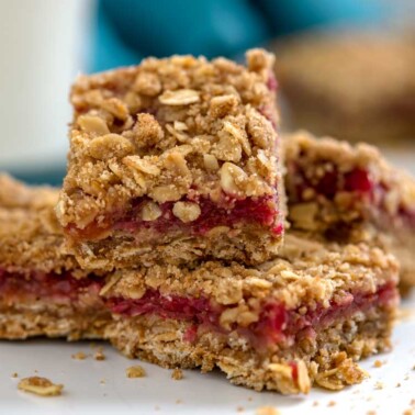 cut bars of Berry and Lemon streusel bars