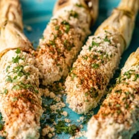 4 ears of Mexican street corn