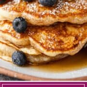 titled image of griddle cakes topped with fresh berries