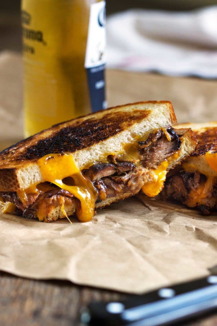 Pulled Pork Grilled Cheese Sandwiches