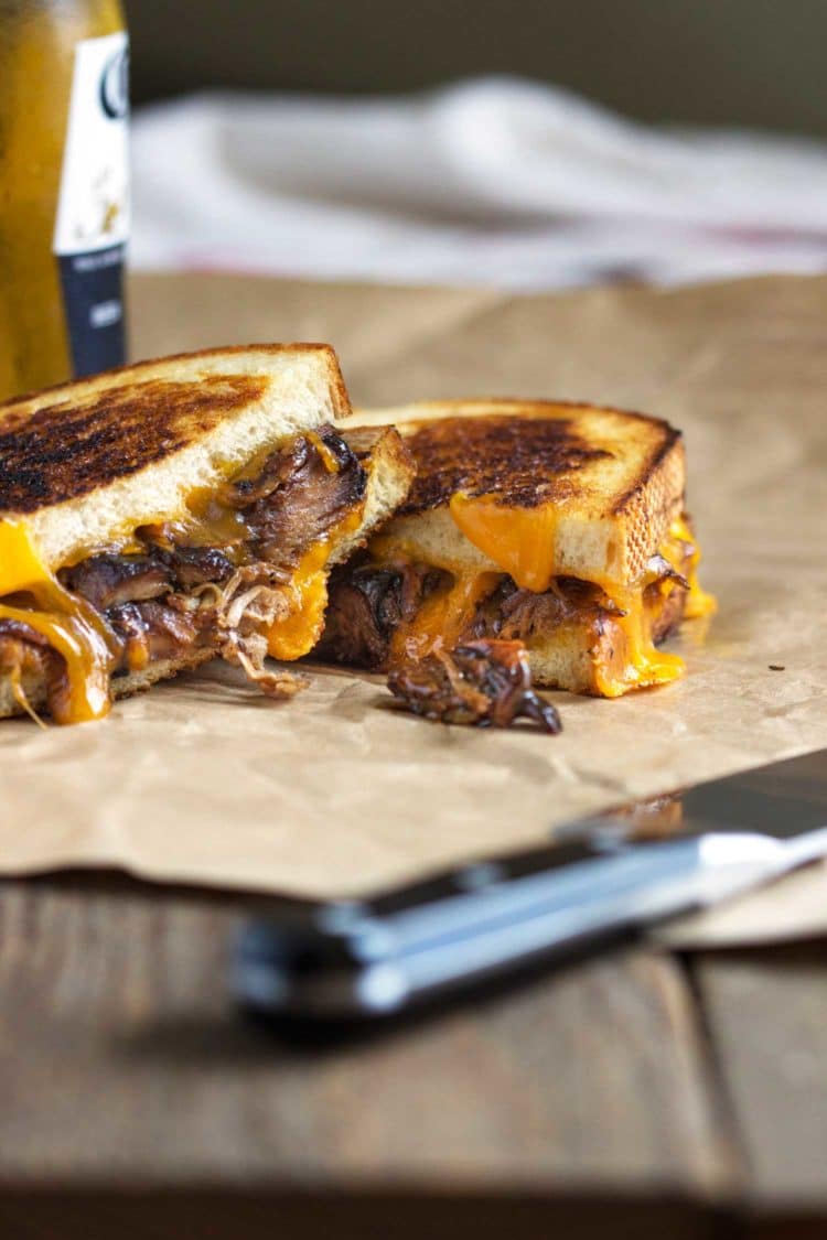 Pulled Pork Grilled Cheese Sandwiches