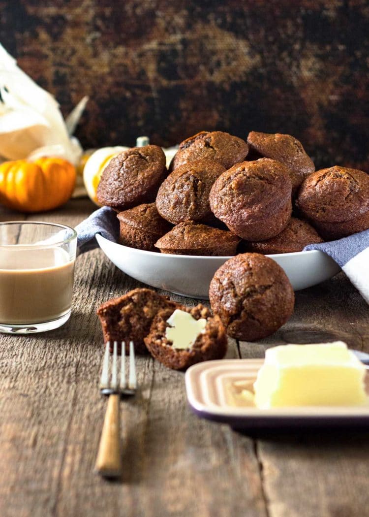 Bowl with Pumpkin Bran Muffins