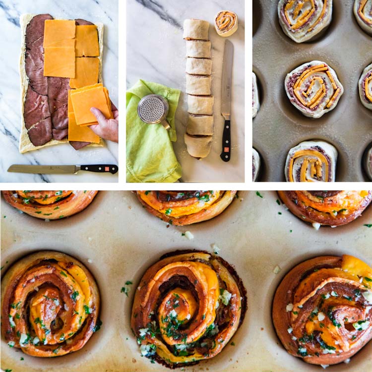 step by step photos of My baked Roast Beef Cheddar Muffins 