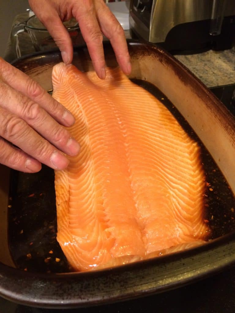 curing salmon in brine
