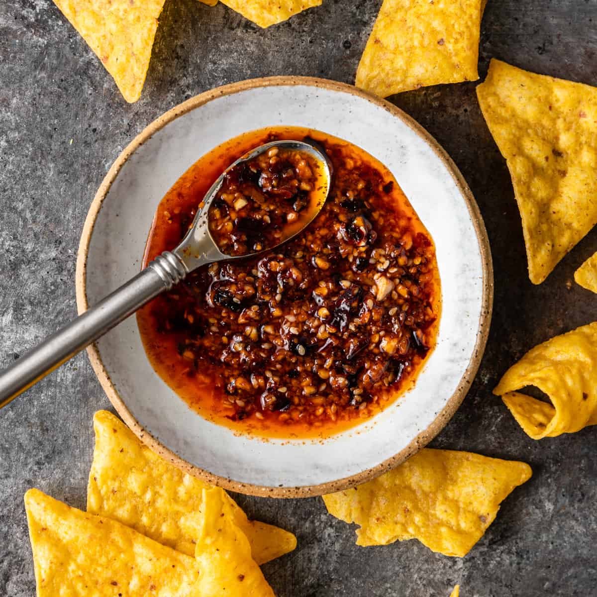 Salsa Macha in a bowl