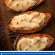 Stuffed Sweet Potatoes with Meringue on baking tray