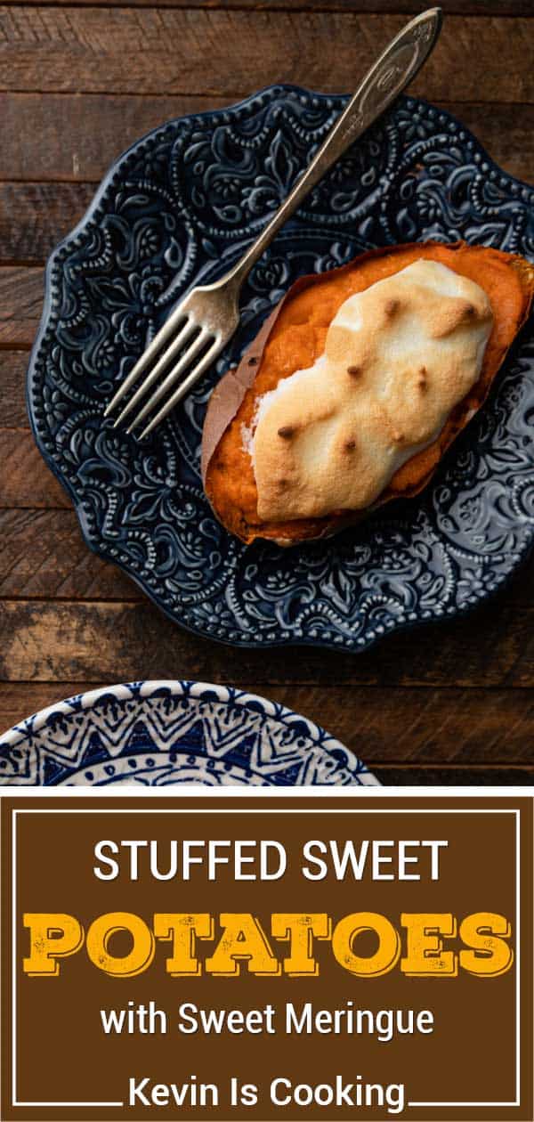 titled image (and shown): stuffed sweet potatoes with sweet meringue