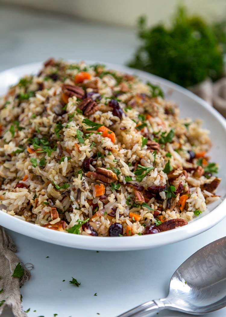 Thanksgiving side dish on white platter