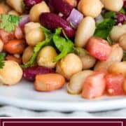 titled image for Pinterest (and shown plated): Zesty 4 Bean Salad